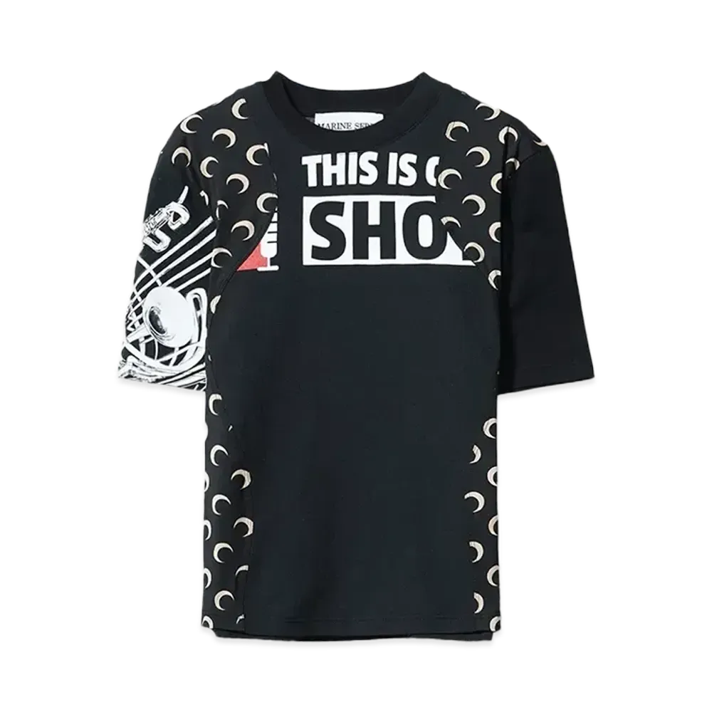 Marine serre REGENERATED GRAPHIC T-SHIRTS BABY FIT  "BLACK"