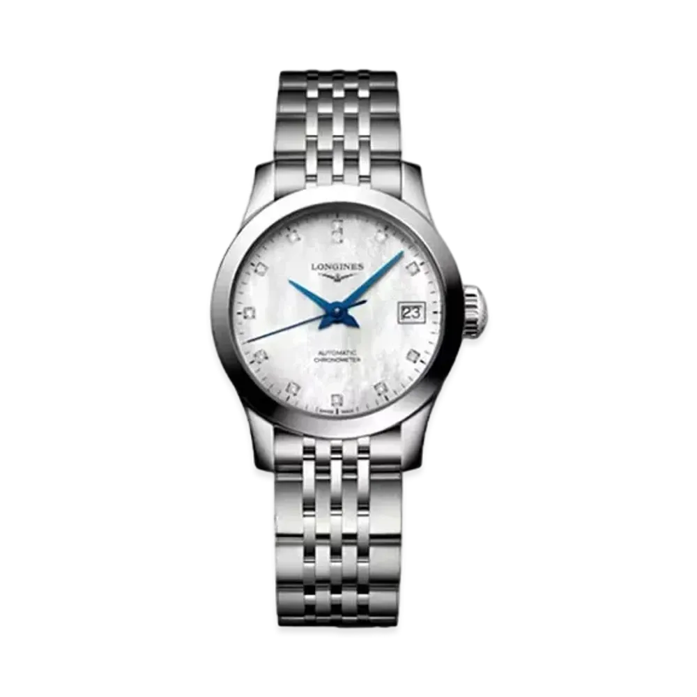 Longines Record Collection 26.00 mm "White Mother-of-Pearl/Stainless Steel" L2.320.4.87.6