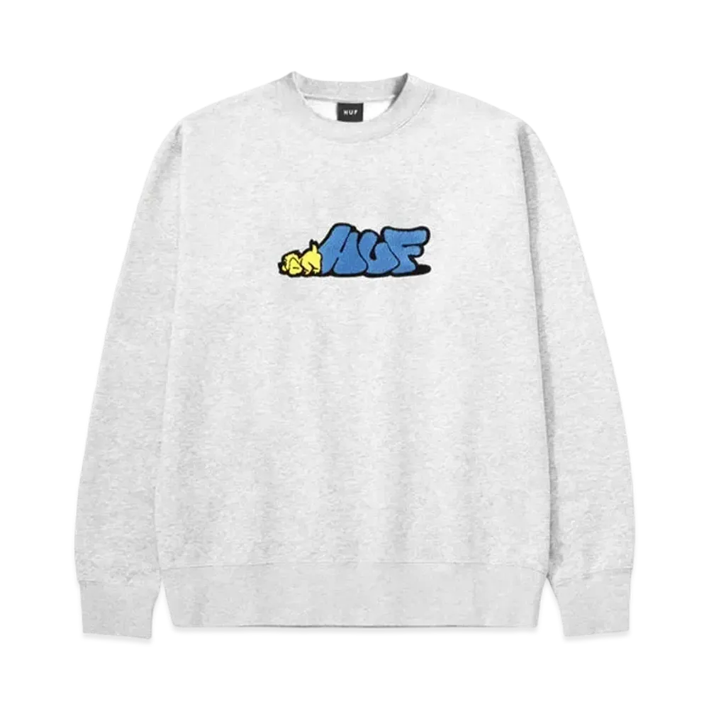 HUF Dog Sense Crewneck "Heather Grey"