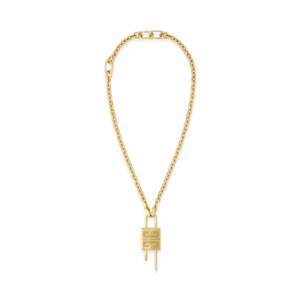 GIVENCHY Small Lock Necklace In Metal "Golden Yellow"