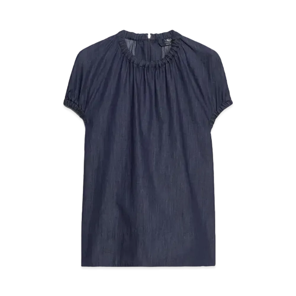 Max Mara Baiocco Pure Cotton Denim Top "Navy"