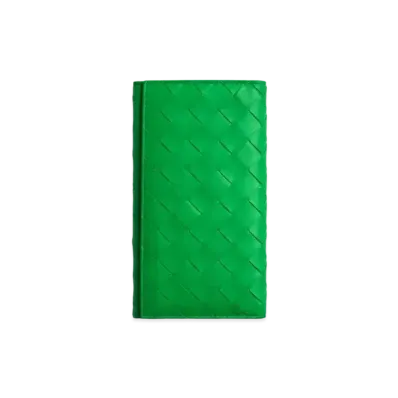 Bottega Veneta Intrecciato Calfskin Bi-fold Long Wallet "Parakeet"