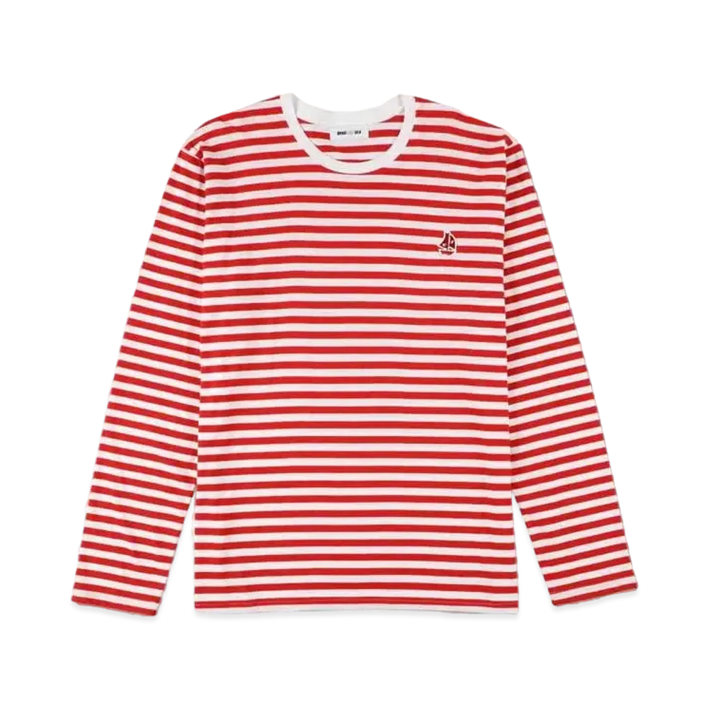 WIND AND SEA WDS(SAIL-BOAT) BORDER L/S T-SHIRT "Red"