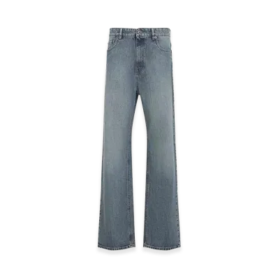 MIU MIU Women's 5 Pocket Denim Dirty Wide Leg "Blue"