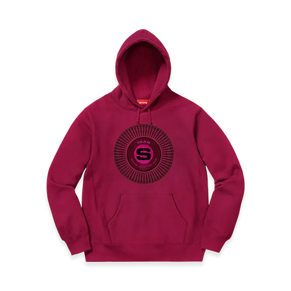 Supreme Chenille Applique Hooded Sweatshirt "Dark Magenta"