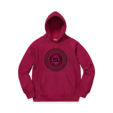 Supreme Chenille Applique Hooded Sweatshirt "Dark Magenta"