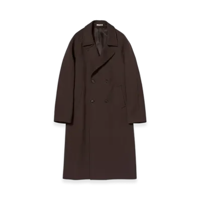 AURALEE Twisted Double Cloth Coat "Dark Brown"