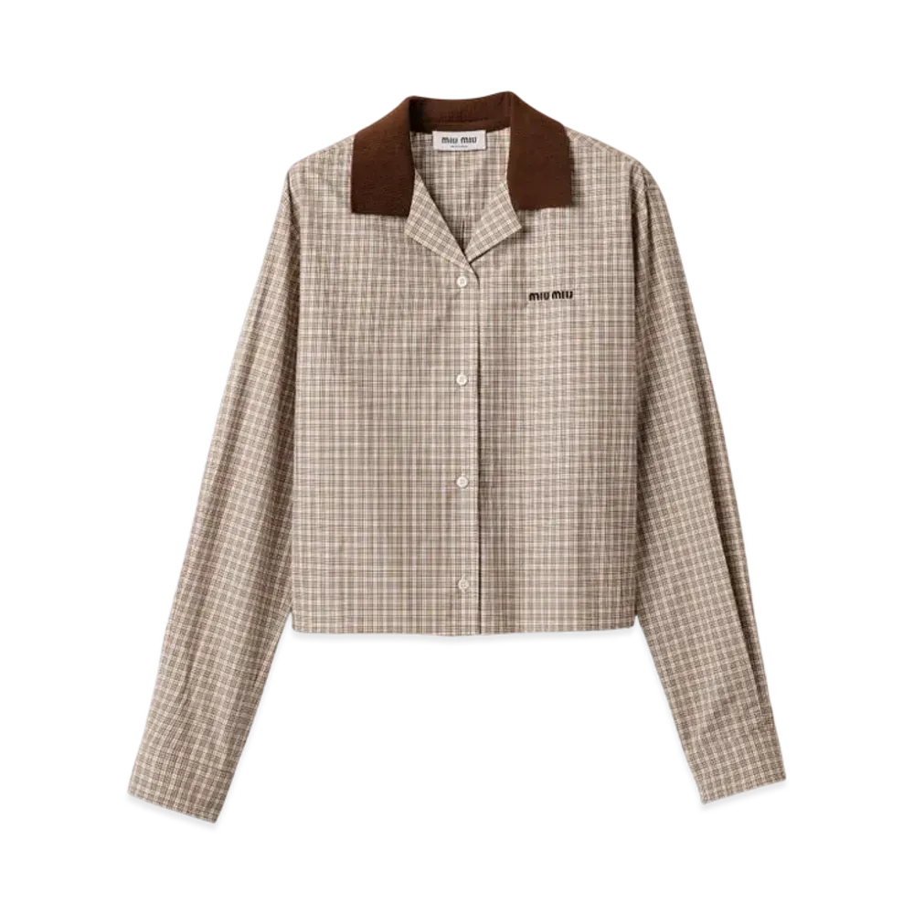 MIUMIU Women's Checked Shirt "Brown"