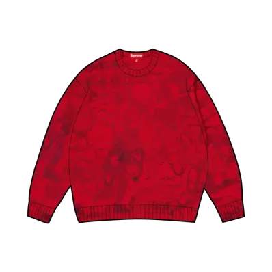 Supreme Collage Embroidered Sweater "Red"