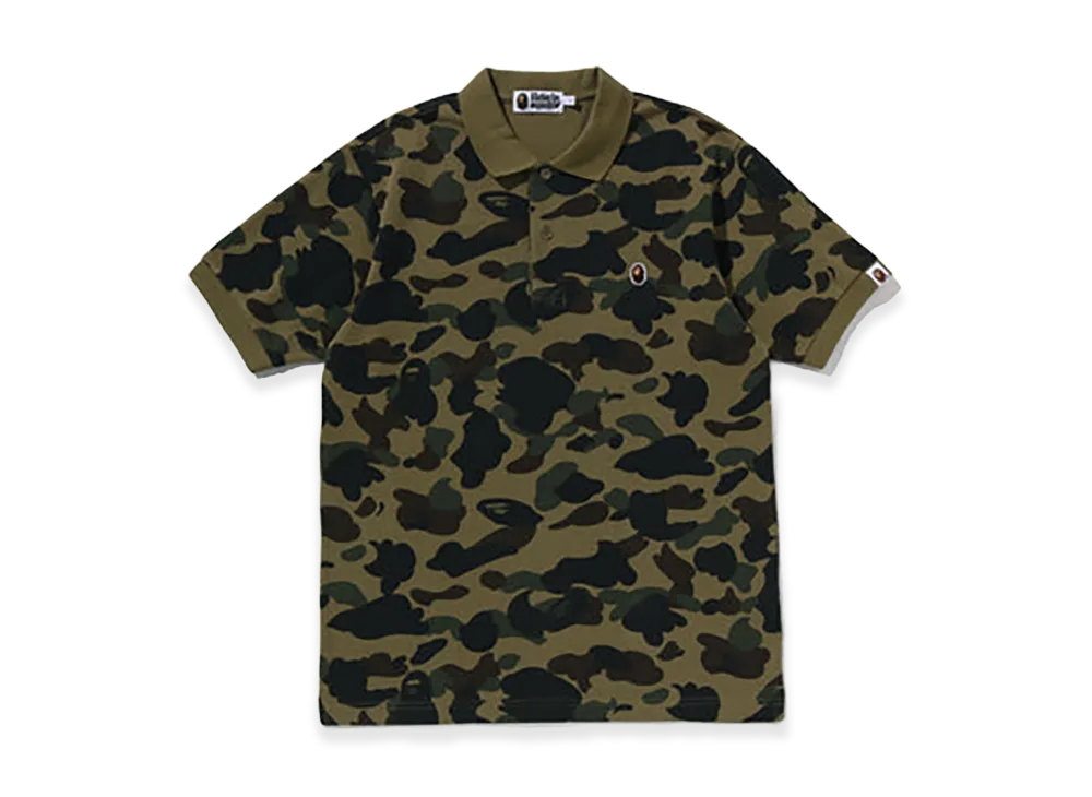 A BATHING APE 1ST Camo One Point Regular Fit Polo Shirt "Green"