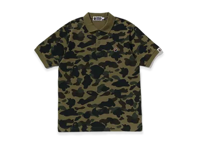 A BATHING APE 1ST Camo One Point Regular Fit Polo Shirt "Green"