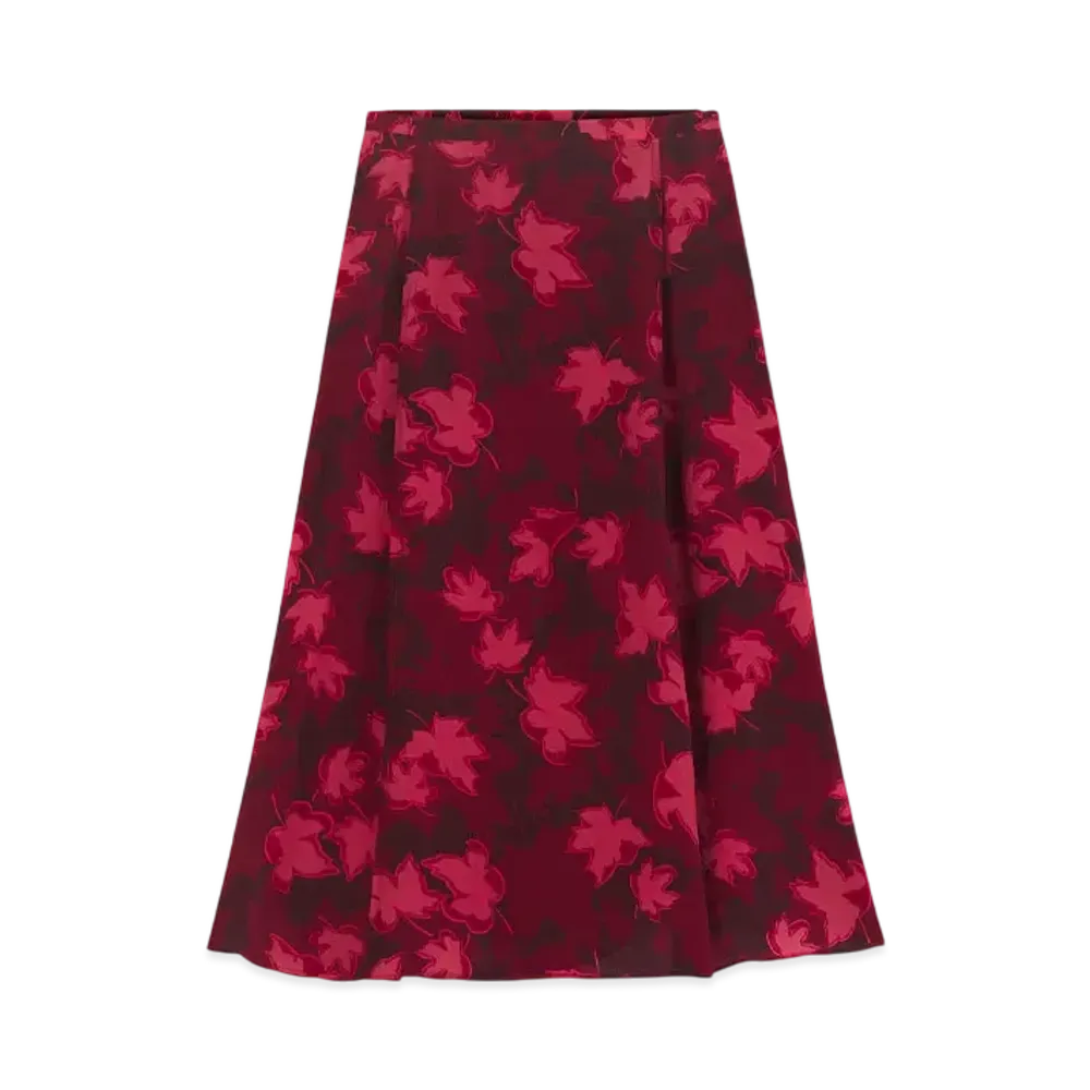 Maison Kitsune Lip Detail Fluid Skirt "Wild berry"
