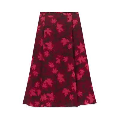 Maison Kitsune Lip Detail Fluid Skirt "Wild berry"