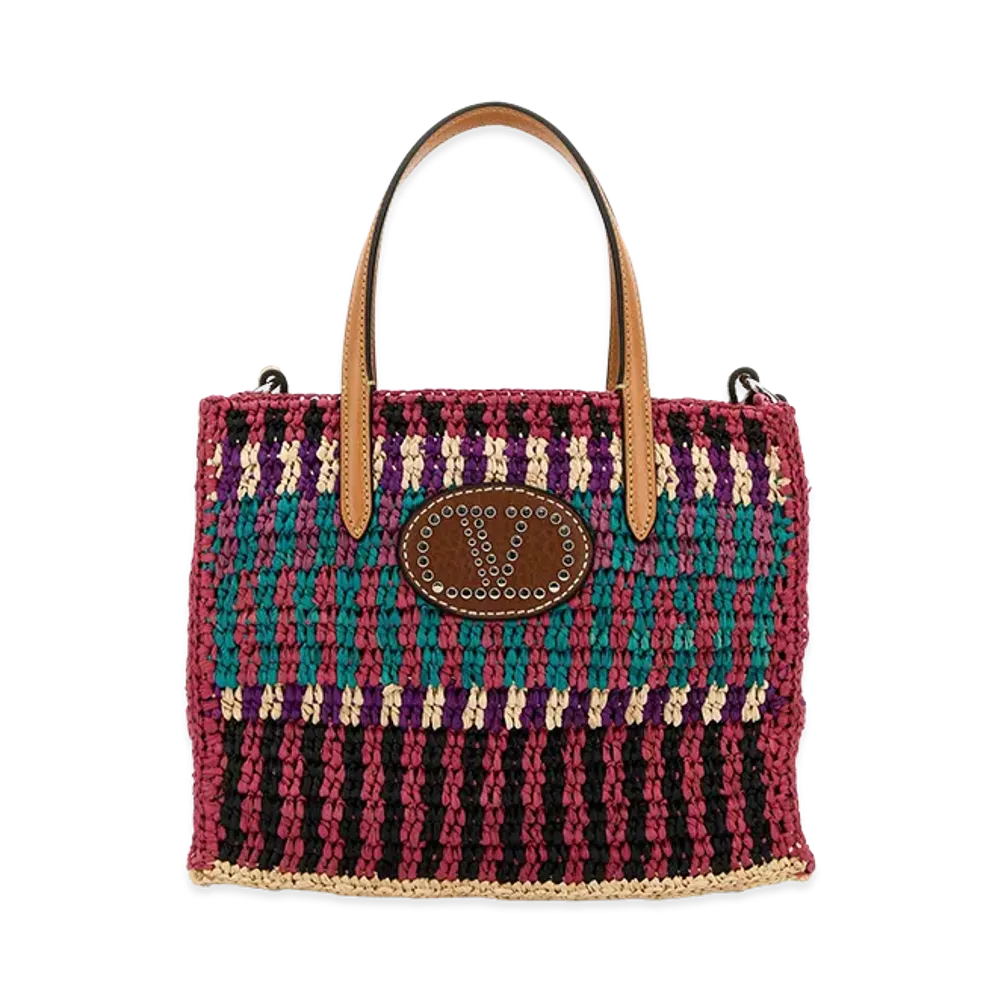 Valentino Women's Crochet Vlogo Handbag "Multicolor"