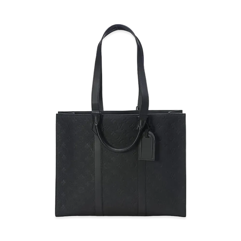 Louis Vuitton Sac Plat 24H Leather Tote Bag "Black"