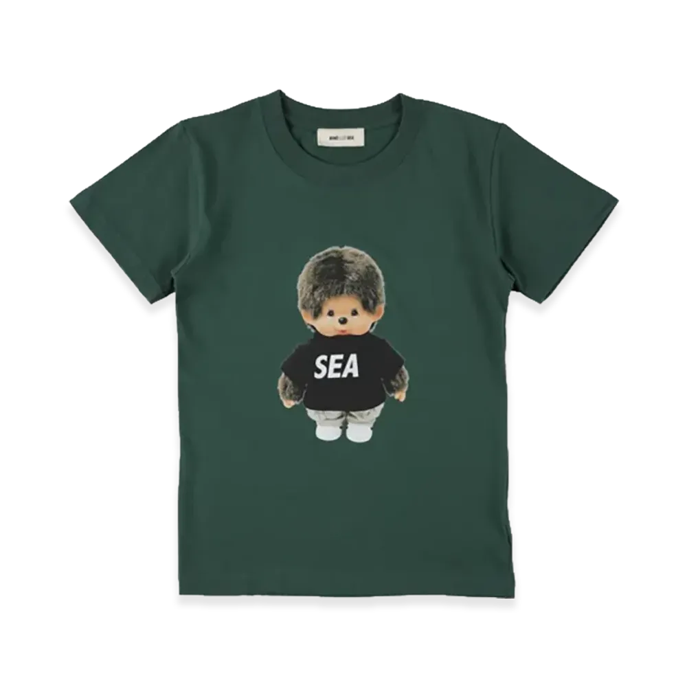 WIND AND SEA x Monchhichi Kids Doll Tee "Green"