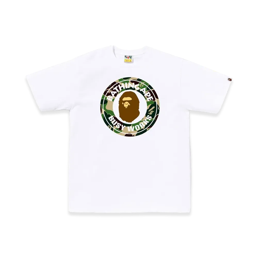 A BATHING APE ABC Camo Busy Works Tee "White/Green"