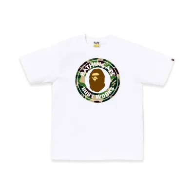 A BATHING APE ABC Camo Busy Works Tee "White/Green"
