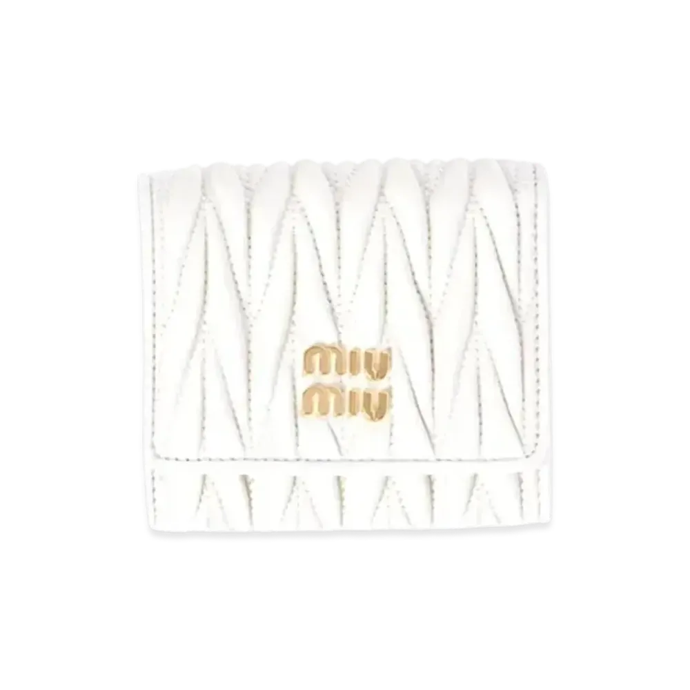 MIUMIU Small Matelasse Nappa Leather Wallet "White"