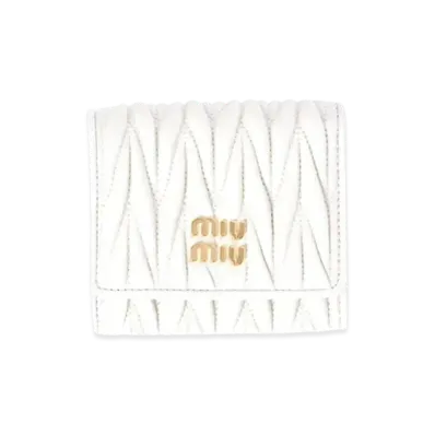 MIUMIU Small Matelasse Nappa Leather Wallet "White"