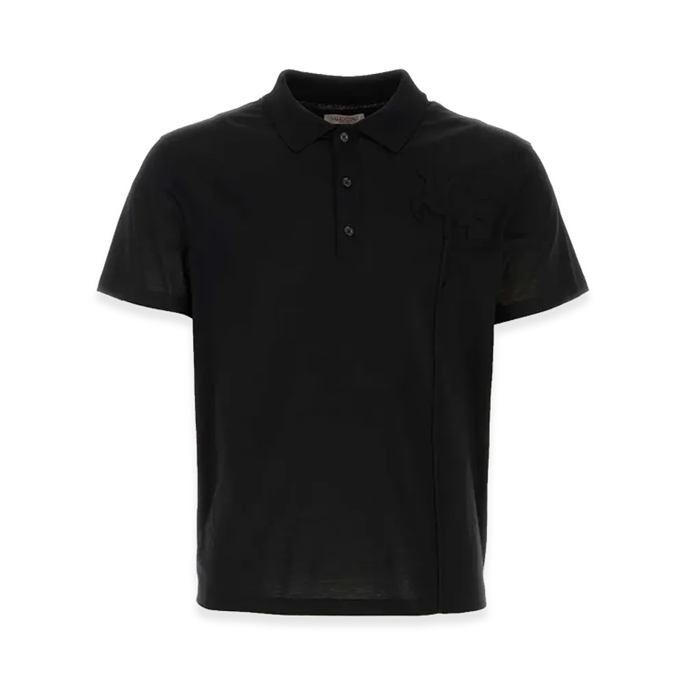 Valentino Cotton Polo Shirt "Black"