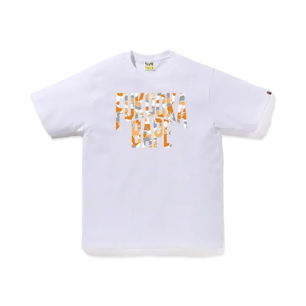 A BATHING APE Bape Store Fukuoka NYC Logo Tee "White"