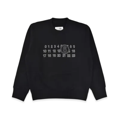 MM6 Maison Margiela Numbering Logo Sweatshirt "Black"