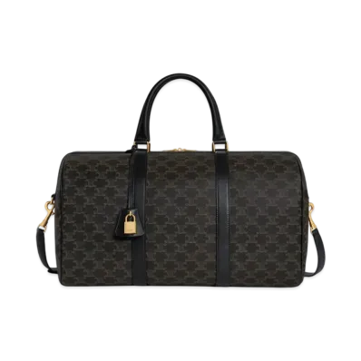 CELINE Medium Voyage Triomphe Canvas & Calfskin Black "Black"