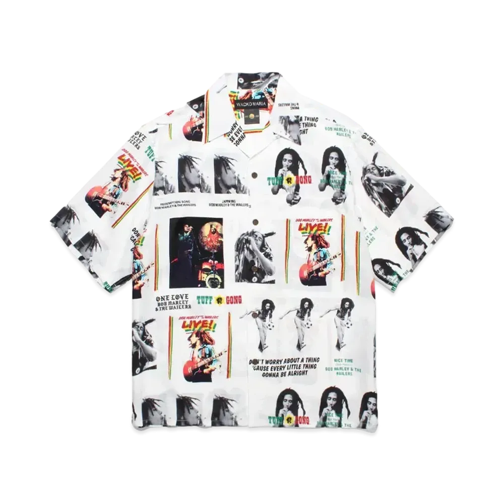 WACKO MARIA x BOB MARLEY Hawaiian Shirt "White"