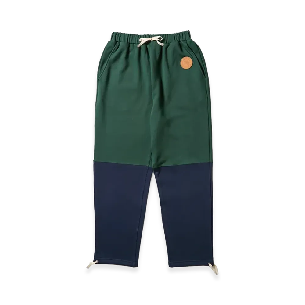 NEW ERA OUTDOOR x Takayuki Ohashi Heavy Weight Sweat Pants 2-Tone Dog Patch "Green/Navy"