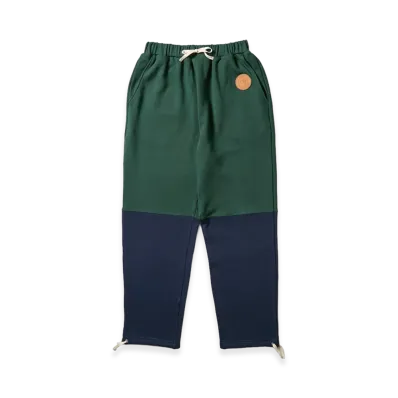NEW ERA OUTDOOR x Takayuki Ohashi Heavy Weight Sweat Pants 2-Tone Dog Patch "Green/Navy"