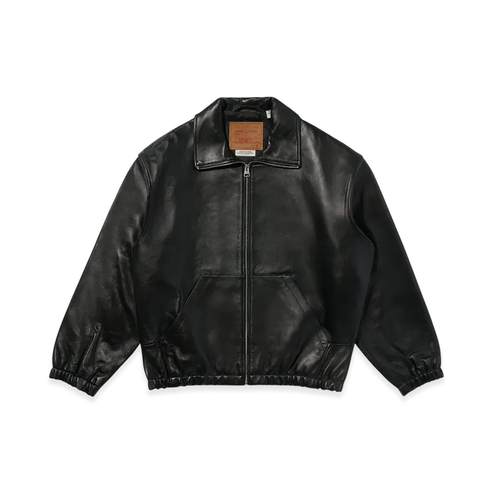 Levi's Premium Black Fullzip Sports Leather Jacket "Black"