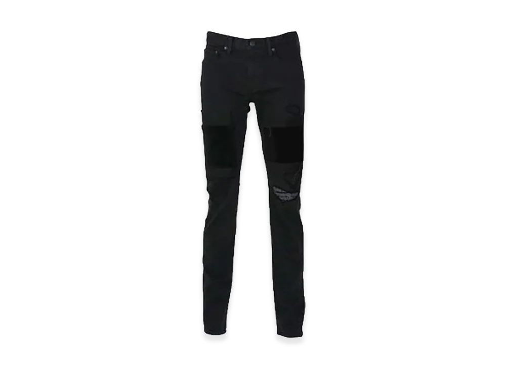 HYSTERIC GLAMOUR Patch Remake Slim Denim Pants "Black"