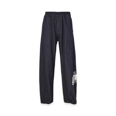 HYSTERIC GLAMOUR UP DOWN GIRL Denim Easy Pants "Light Indigo Blue"