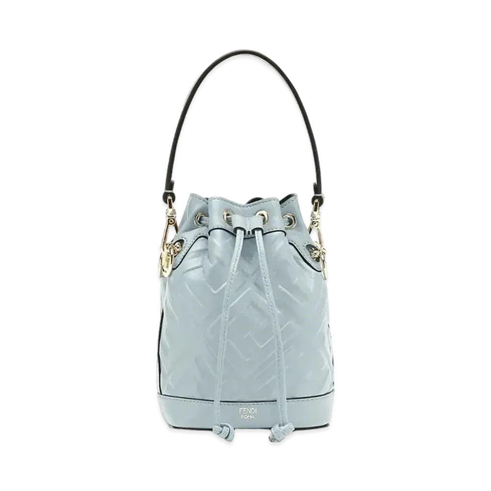 FENDI Mon Tresor Leather Mini Bag FF Motif "Black"