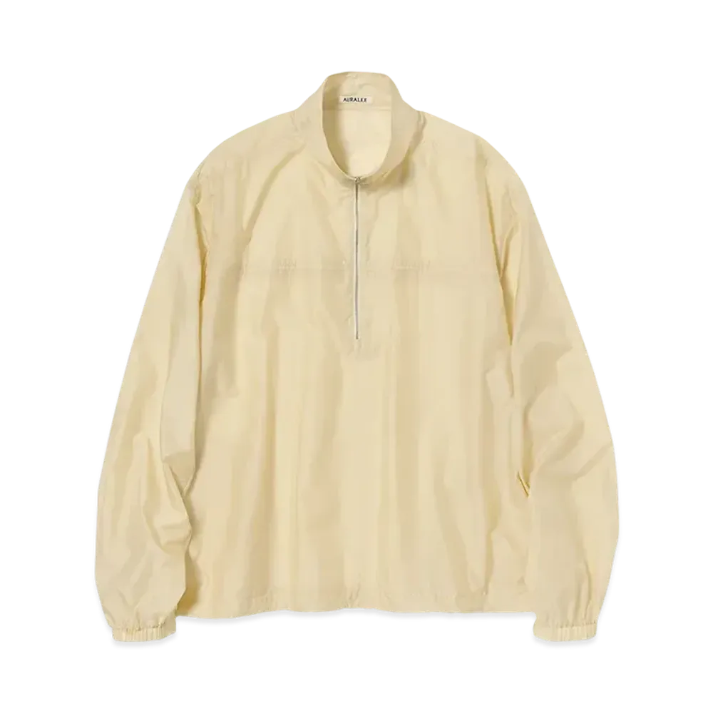 AURALEE Light Sheer Nylon Half Zip P/O "Light Yellow"
