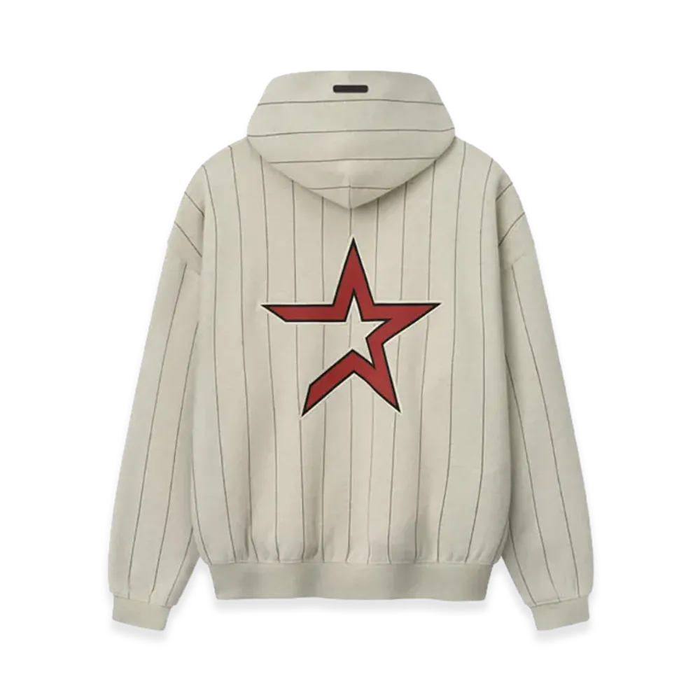FEAR OF GOD x MLB Astros Sport Hoodie "Heather Stone W Black Pinstripes"