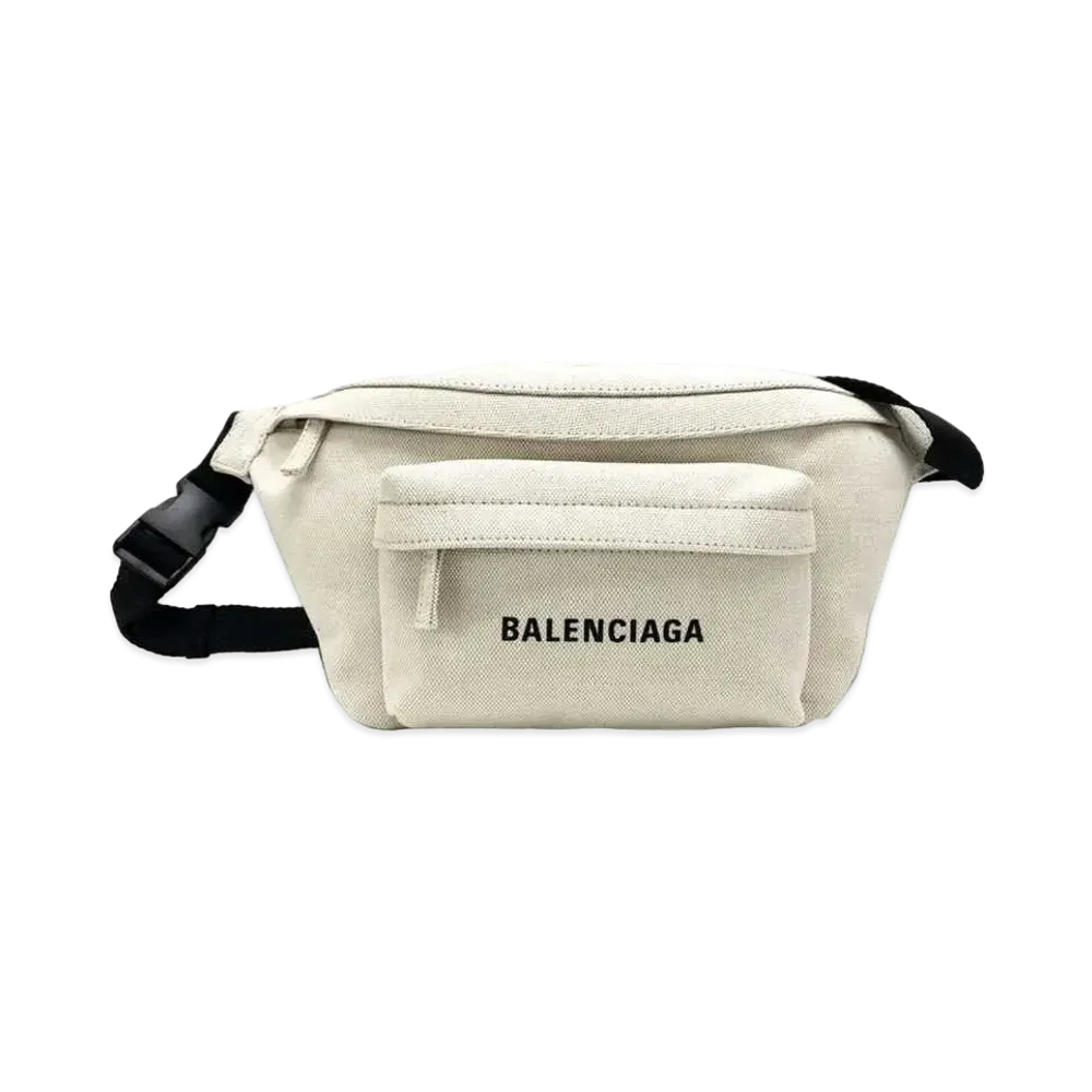 BALENCIAGA Everyday Canvas Belt Bag "White"