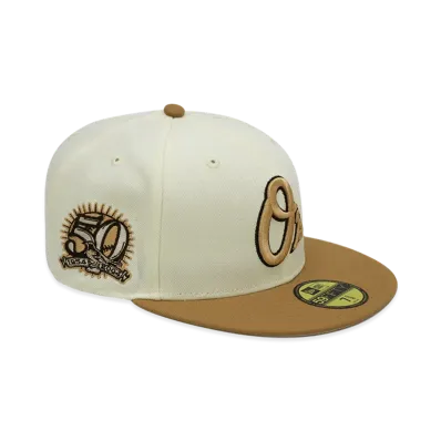 NEW ERA x THE CAP 59Fifty Soft Tropics Baltimore Orioles "Chrome White/Wheat"