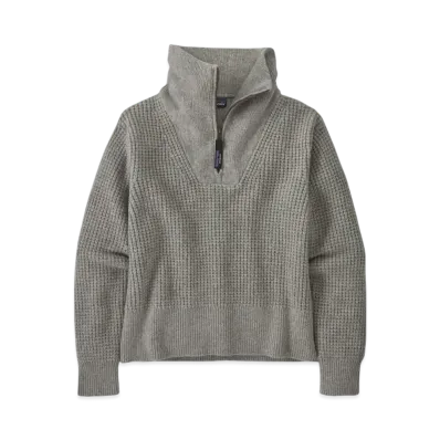 Patagonia Women's Recycled Wool Blend 1/4 Zip Sweater "Grey"