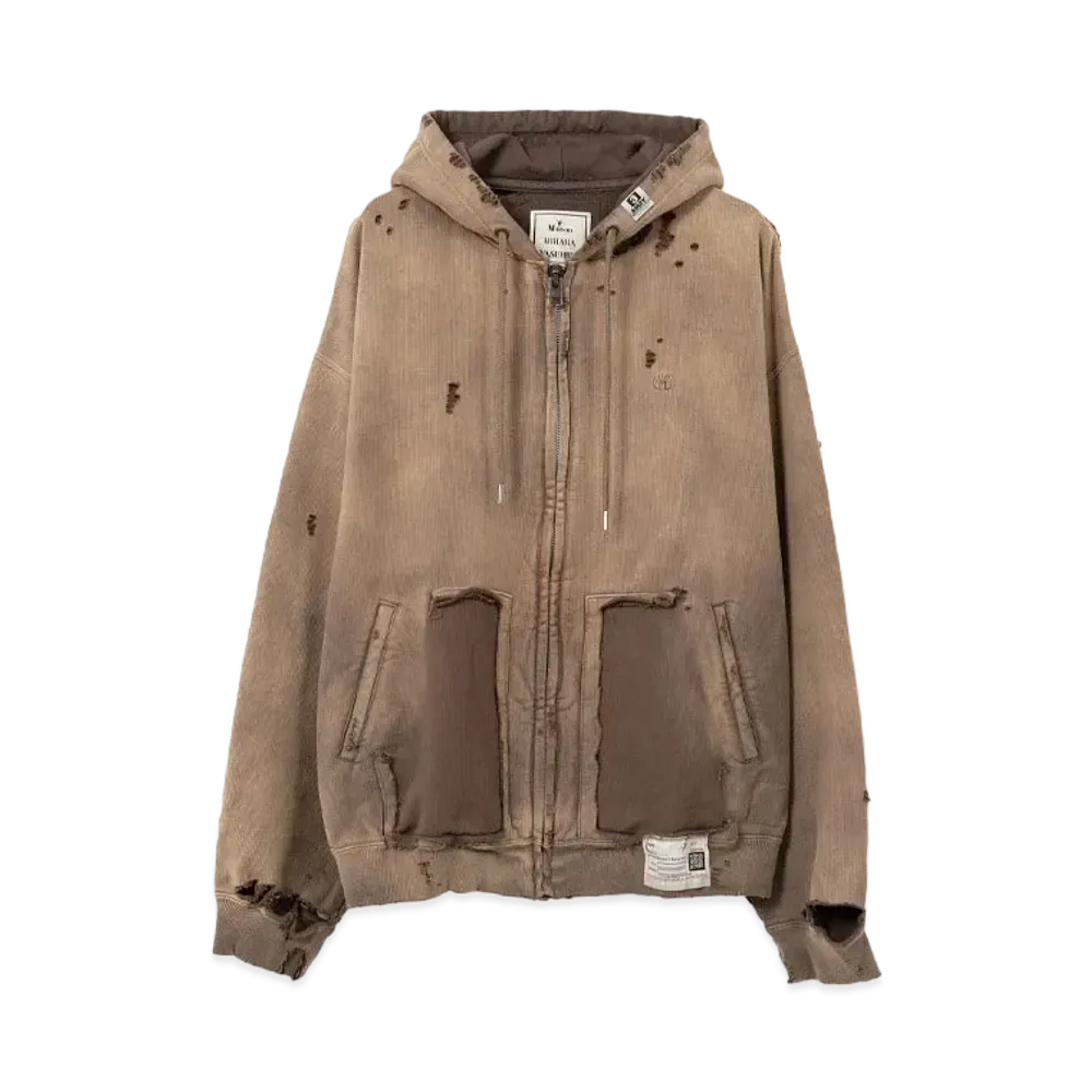 Maison MIHARA YASUHIRO Sun Faded Like Zip-up Hoodie "Brown"