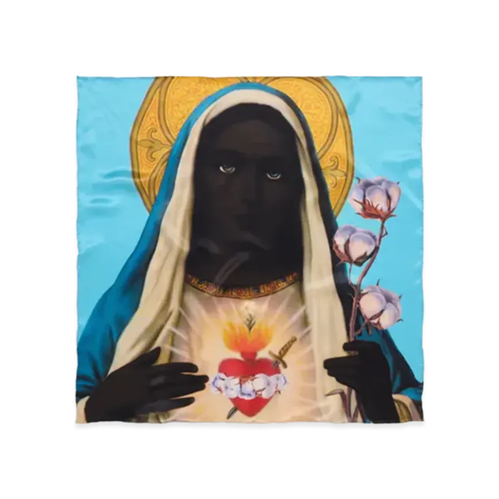 DENIM TEARS Black Mary Silk Bandana "Multi"