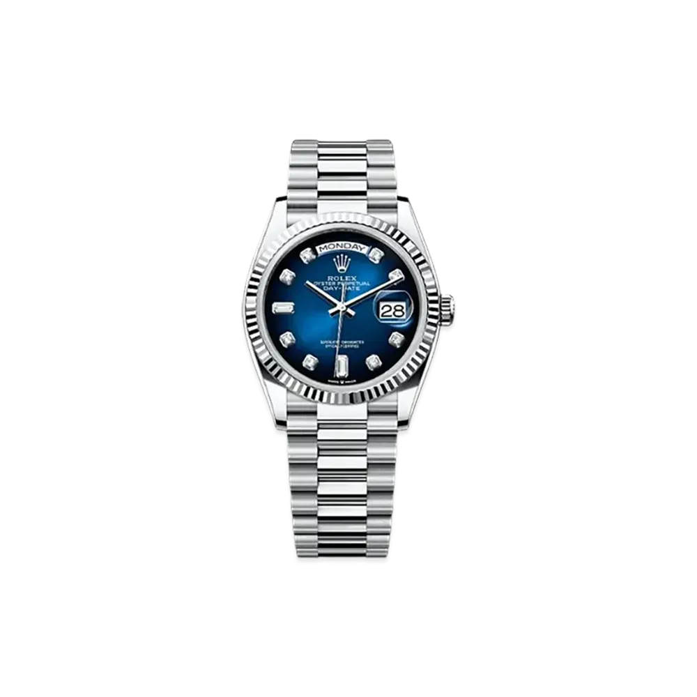 ROLEX Day-Date 36mm Platinum 128236 "Blue Ombre"