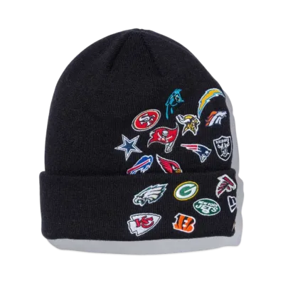 NEW ERA Basic Cuff Knit Team Logo Allover NFL "Black"