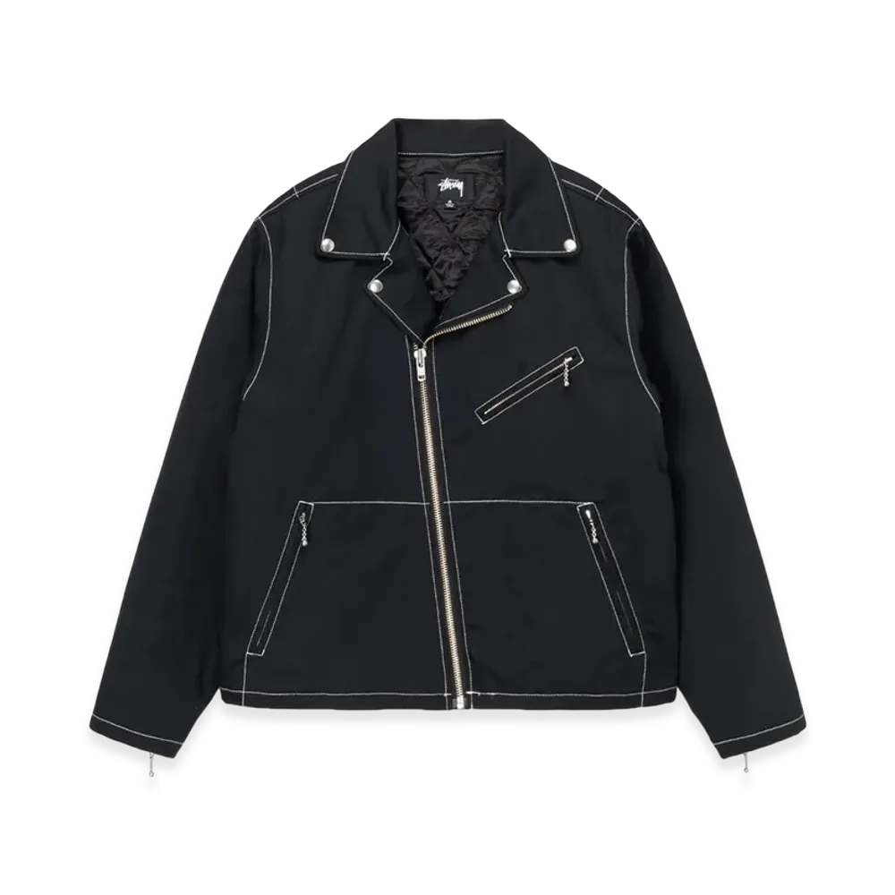 Stussy Twill Moto Zip Jacket "Black"
