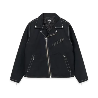 Stussy Twill Moto Zip Jacket "Black"