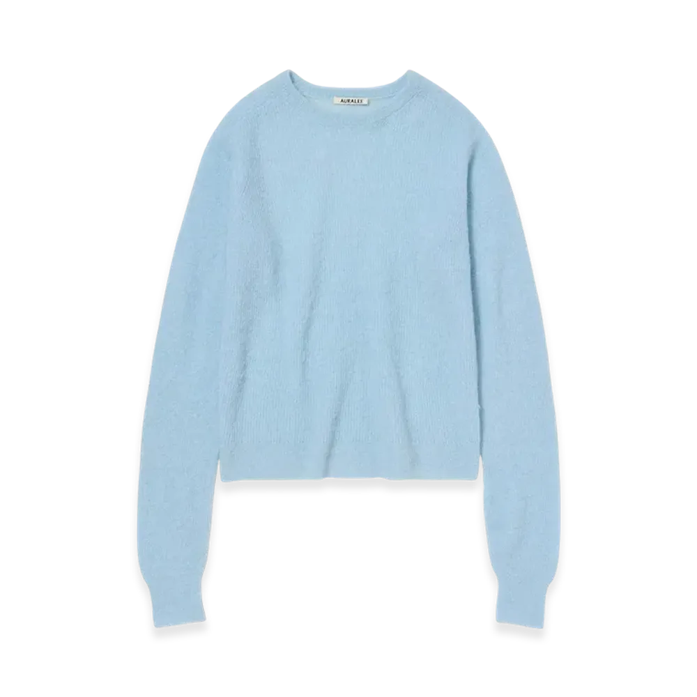 AURALEE Baby Suri Alpaca Sheer Knit P/O "Light Blue"