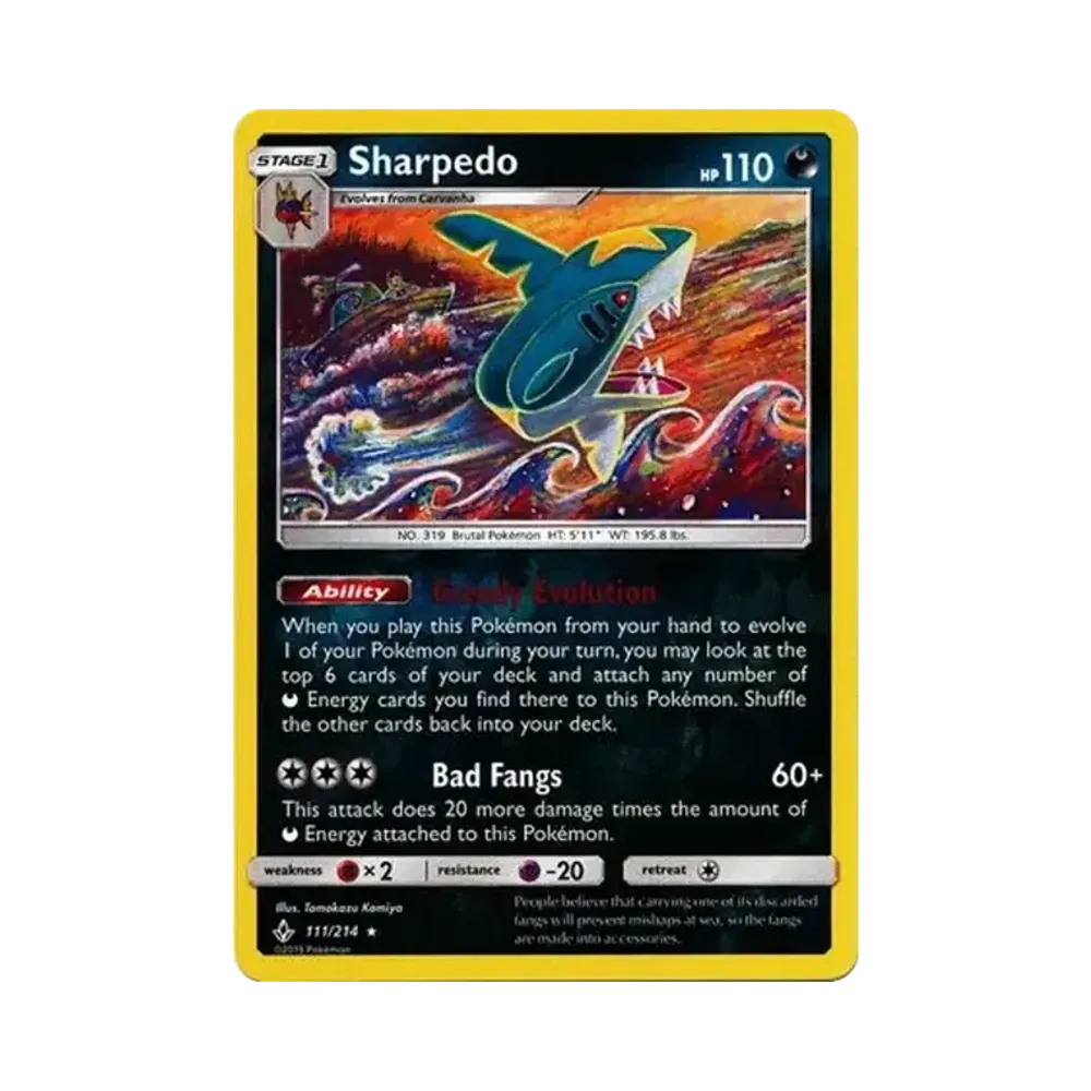 サメハダー R :リバースホロ [111/214]【英語版】(サン&ムーン「アンブローケンバンズ」)