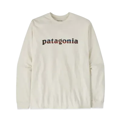Patagonia Men's Longsleep 73 Text Logo Responsibility "White"