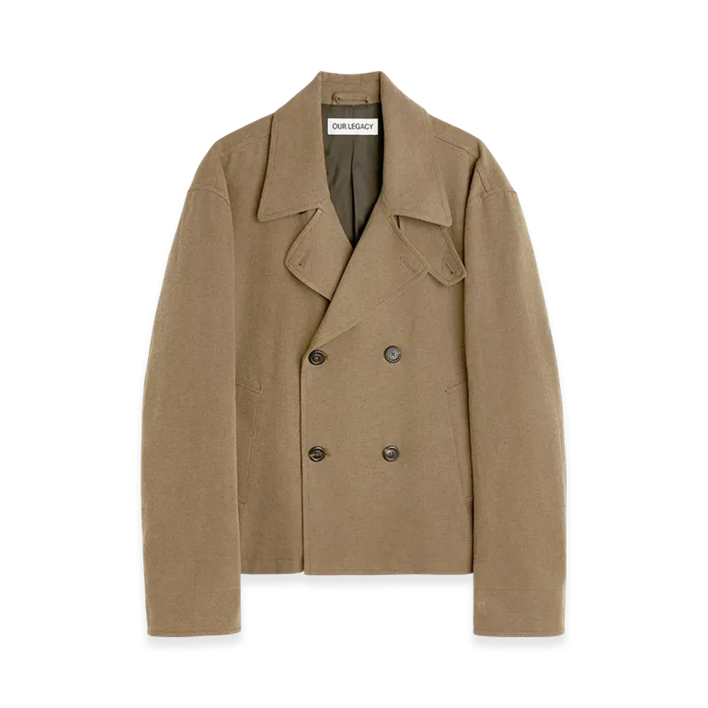 OUR LEGACY Dispatch Peacoat "Tobacco Draping Canvas"